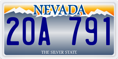 NV license plate 20A791