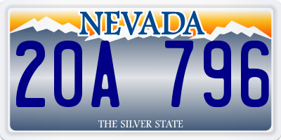 NV license plate 20A796
