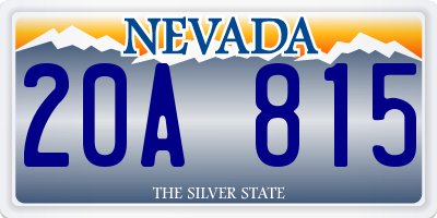 NV license plate 20A815