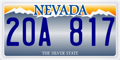 NV license plate 20A817