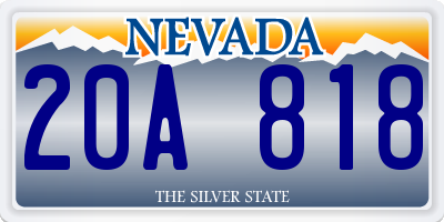 NV license plate 20A818