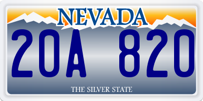 NV license plate 20A820