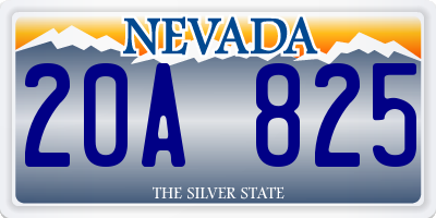 NV license plate 20A825