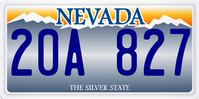 NV license plate 20A827