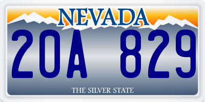 NV license plate 20A829