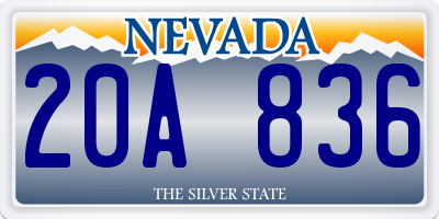 NV license plate 20A836