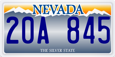 NV license plate 20A845