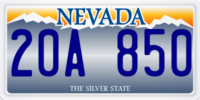NV license plate 20A850