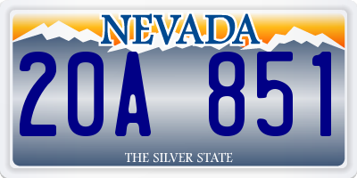 NV license plate 20A851