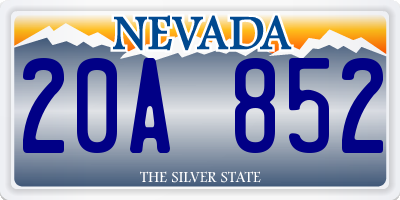 NV license plate 20A852