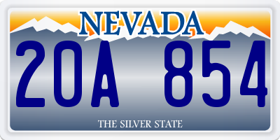 NV license plate 20A854