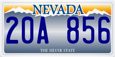 NV license plate 20A856
