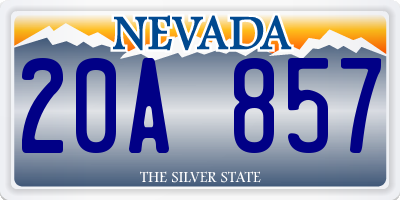 NV license plate 20A857