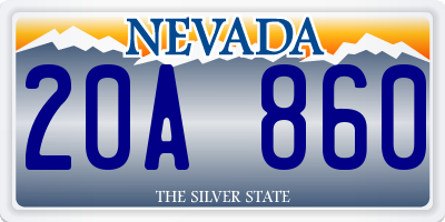 NV license plate 20A860
