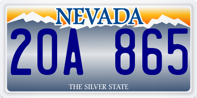 NV license plate 20A865