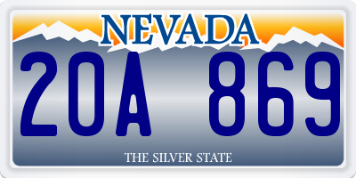 NV license plate 20A869
