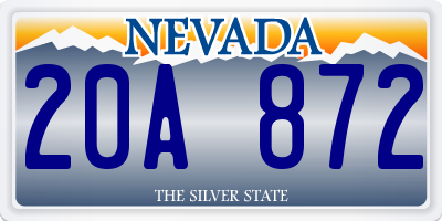 NV license plate 20A872