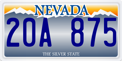 NV license plate 20A875