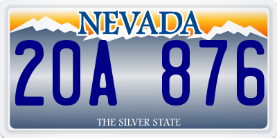 NV license plate 20A876