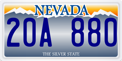 NV license plate 20A880