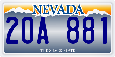 NV license plate 20A881