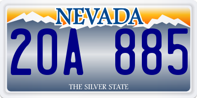 NV license plate 20A885
