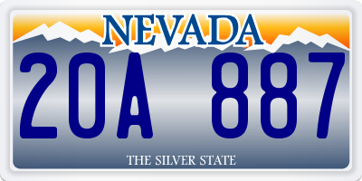 NV license plate 20A887