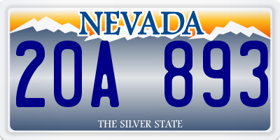 NV license plate 20A893
