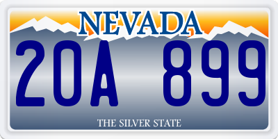 NV license plate 20A899