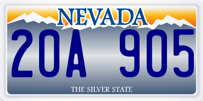 NV license plate 20A905