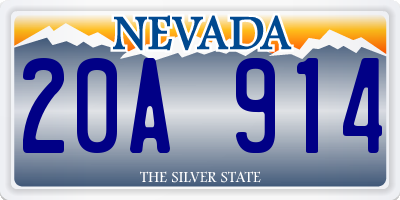 NV license plate 20A914