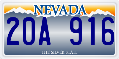 NV license plate 20A916