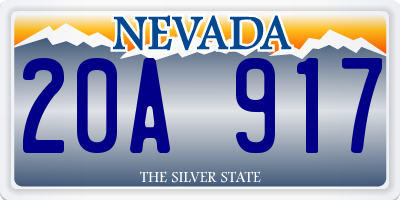 NV license plate 20A917