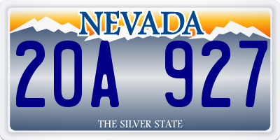 NV license plate 20A927