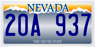 NV license plate 20A937