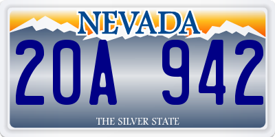 NV license plate 20A942