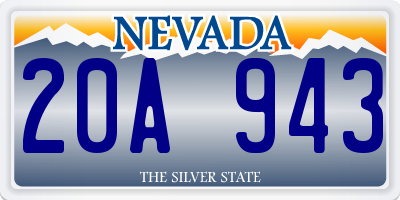 NV license plate 20A943