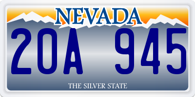 NV license plate 20A945