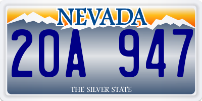 NV license plate 20A947