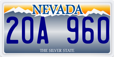 NV license plate 20A960