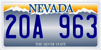 NV license plate 20A963