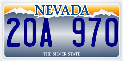 NV license plate 20A970