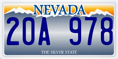 NV license plate 20A978