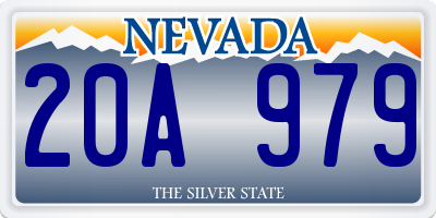 NV license plate 20A979