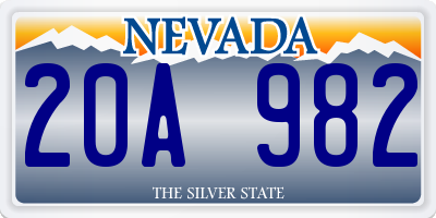 NV license plate 20A982
