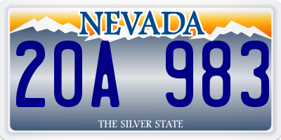 NV license plate 20A983