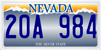 NV license plate 20A984