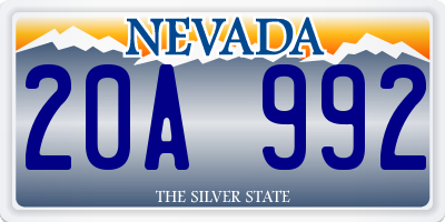 NV license plate 20A992