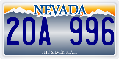 NV license plate 20A996