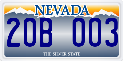 NV license plate 20B003